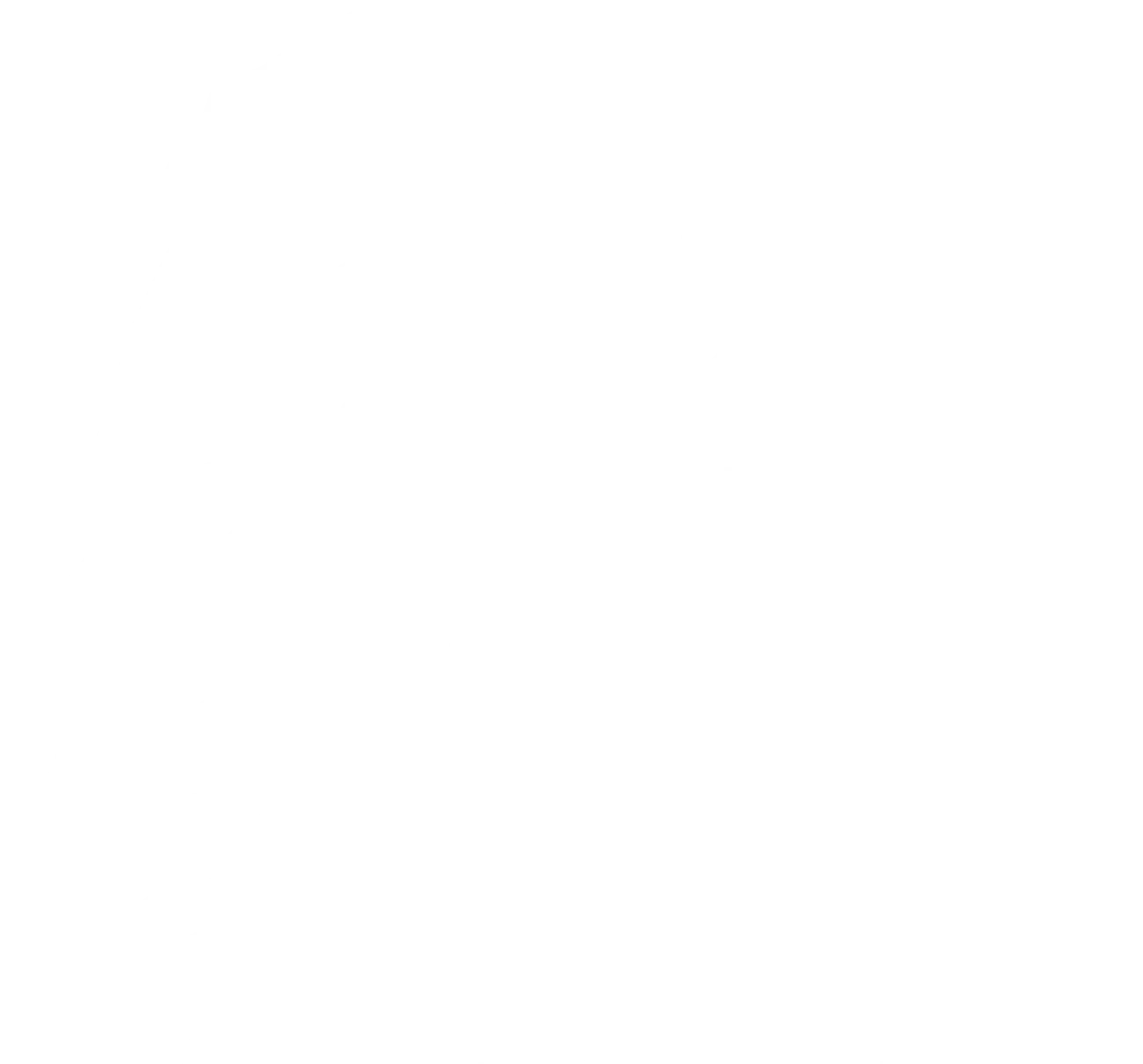The same head as a white wireframe, facing left